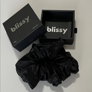 Blissy Black Silk Oversized Scrunchie